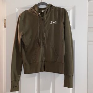 1<0.  Army Green Zip Up. Size Large